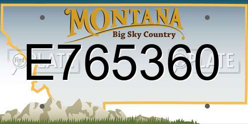 E765360 Montana License Plate