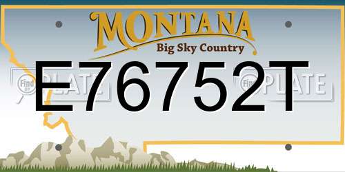 E76752T Montana License Plate
