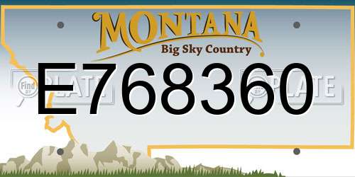 E768360 Montana License Plate