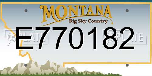 E770182 Montana License Plate