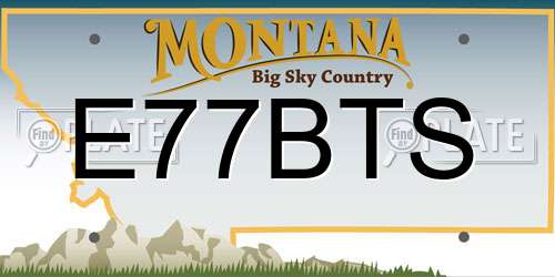 E77BTS Montana License Plate