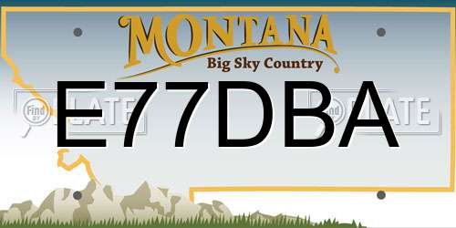 E77DBA Montana License Plate