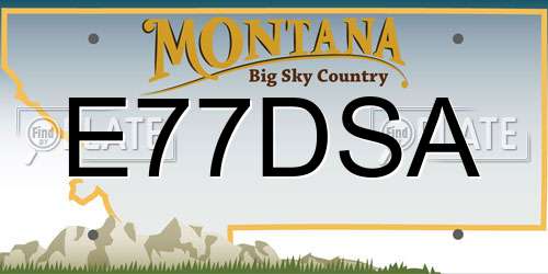 E77DSA Montana License Plate