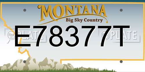 E78377T Montana License Plate