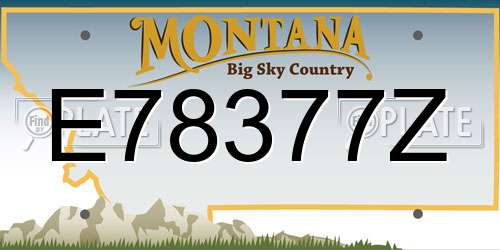 E78377Z Montana License Plate