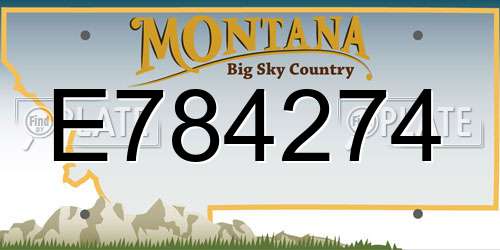 E784274 Montana License Plate
