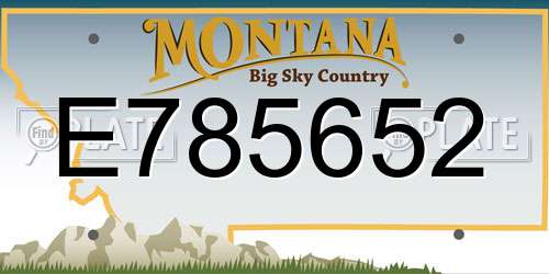 E785652 Montana License Plate