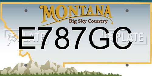 E787GC Montana License Plate