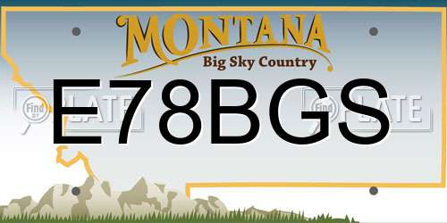 E78BGS Montana License Plate
