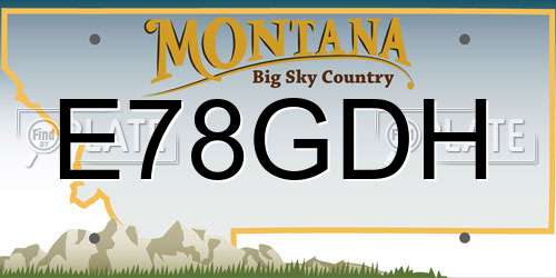 E78GDH Montana License Plate