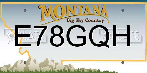 E78GQH Montana License Plate