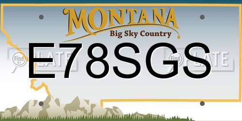 E78SGS Montana License Plate