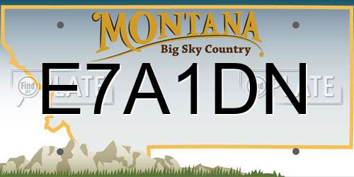 E7A1DN Montana License Plate