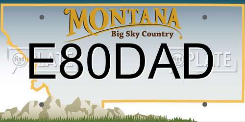 E80DAD Montana License Plate
