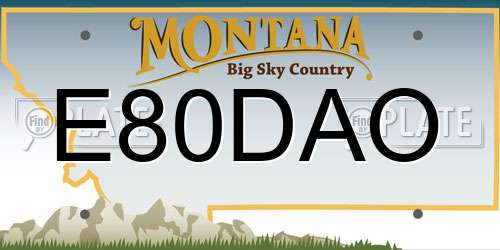 E80DAO Montana License Plate