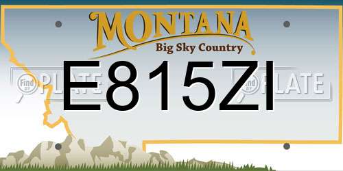 E815ZI Montana License Plate