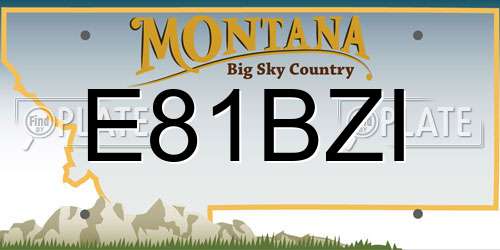 E81BZI Montana License Plate