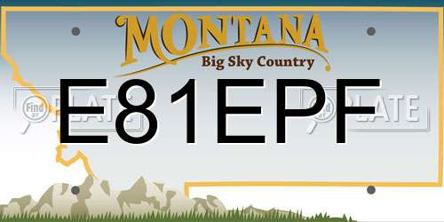 E81EPF Montana License Plate