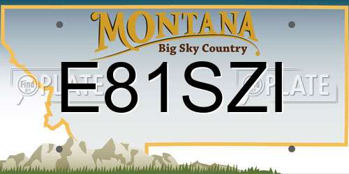 E81SZI Montana License Plate