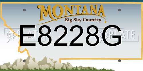 E8228G Montana License Plate