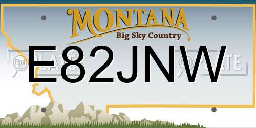 E82JNW Montana License Plate
