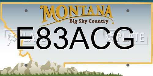 E83ACG Montana License Plate