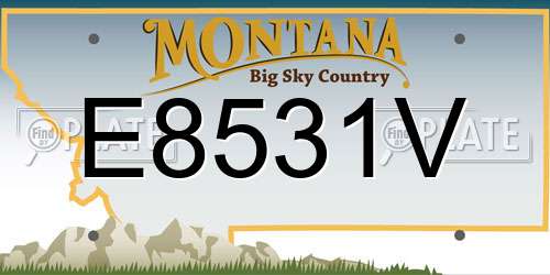 E8531V Montana License Plate