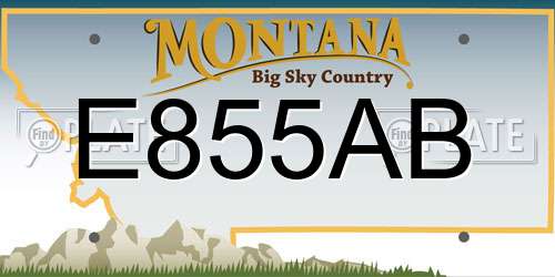 E855AB Montana License Plate