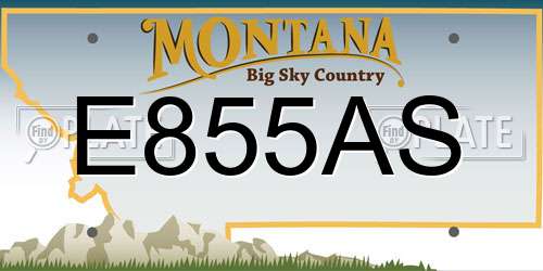 E855AS Montana License Plate