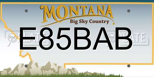E85BAB Montana License Plate