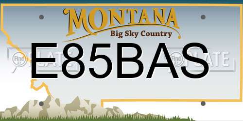 E85BAS Montana License Plate