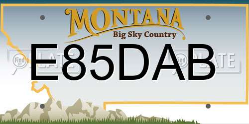 E85DAB Montana License Plate