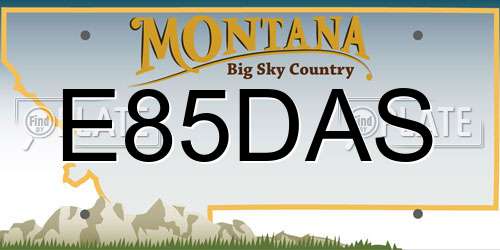 E85DAS Montana License Plate