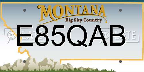 E85QAB Montana License Plate