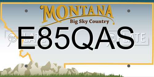 E85QAS Montana License Plate