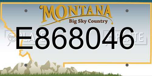 E868046 Montana License Plate