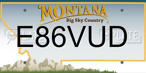 E86VUD Montana License Plate