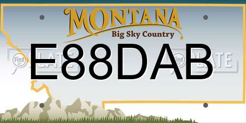 E88DAB Montana License Plate