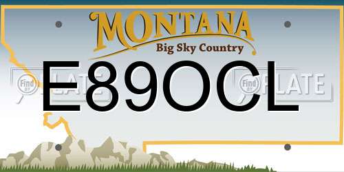 E89OCL Montana License Plate