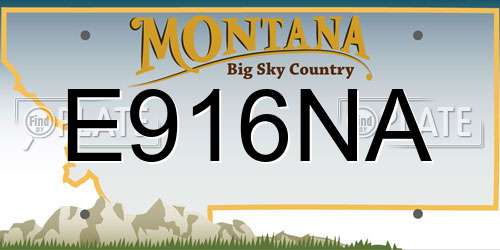 E916NA Montana License Plate