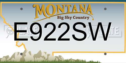 E922SW Montana License Plate