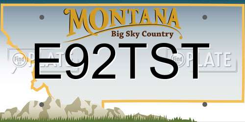 E92TST Montana License Plate