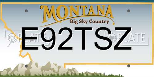 E92TSZ Montana License Plate