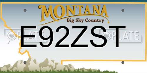 E92ZST Montana License Plate