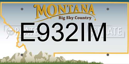 E932IM Montana License Plate