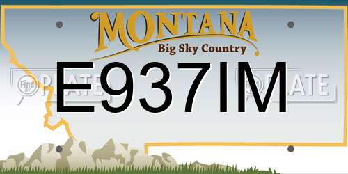 E937IM Montana License Plate