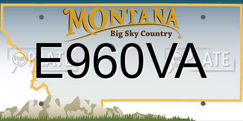 E960VA Montana License Plate