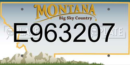 E963207 Montana License Plate