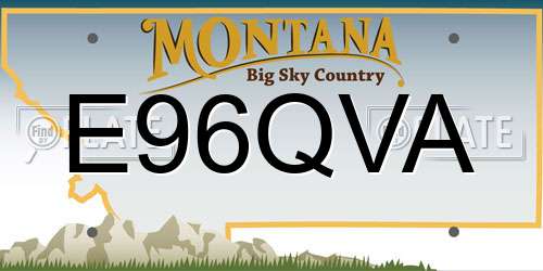 E96QVA Montana License Plate