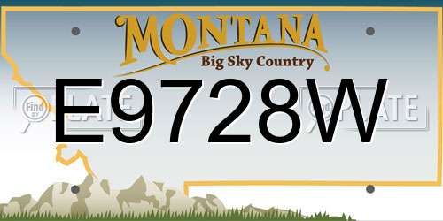 E9728W Montana License Plate